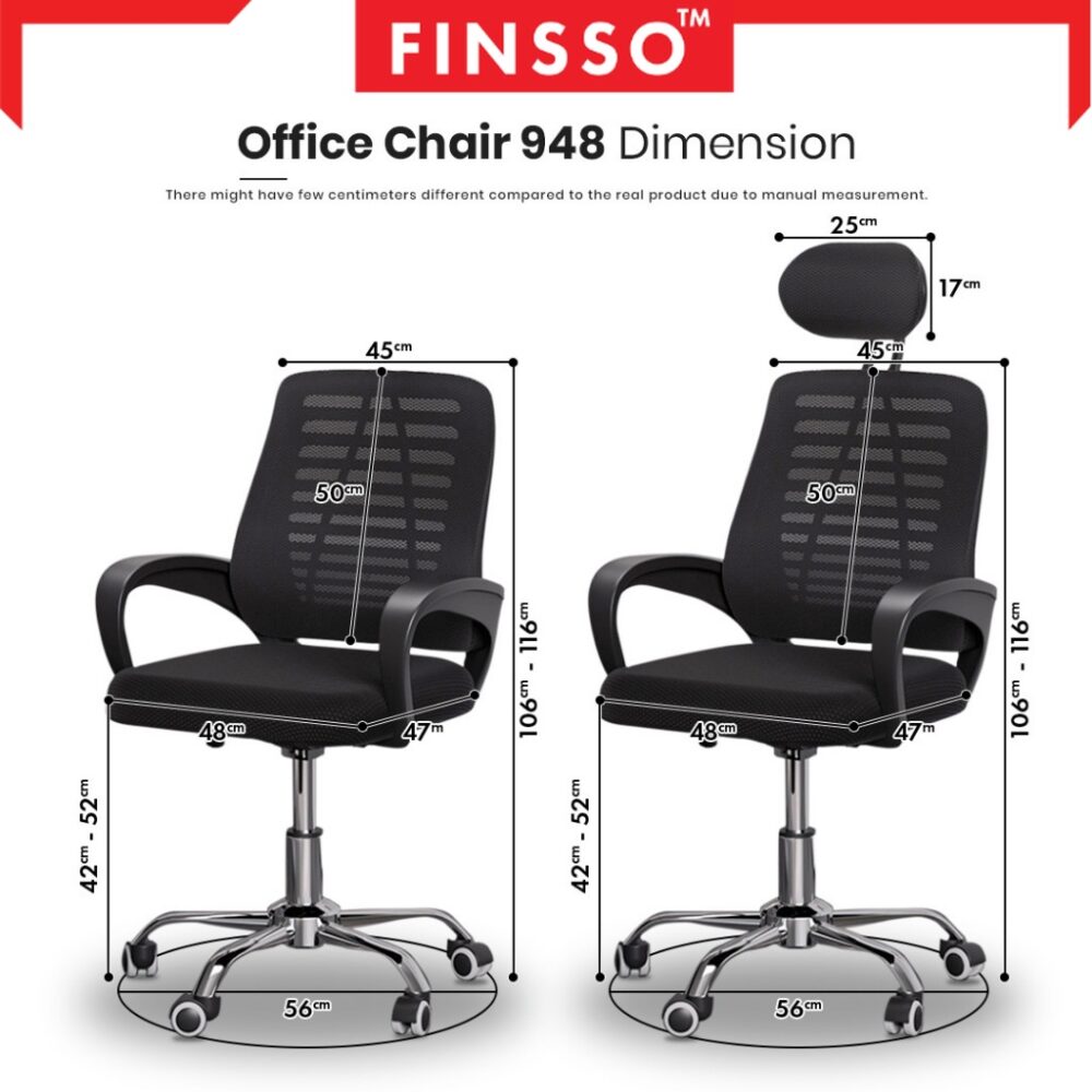 High Mesh Back Office Chair/ Adjustable Office Chair With Caster Wheels/OC- 948 LARGE - Image 8