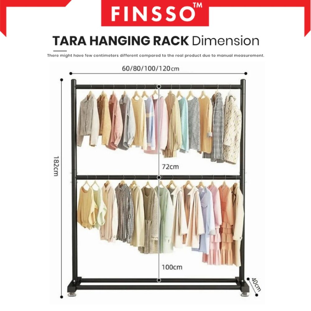 Tara 2 Layer Large & Strong Steel Structure clothes rack Double layer / penyangkut baju / ampaian baju - Image 7