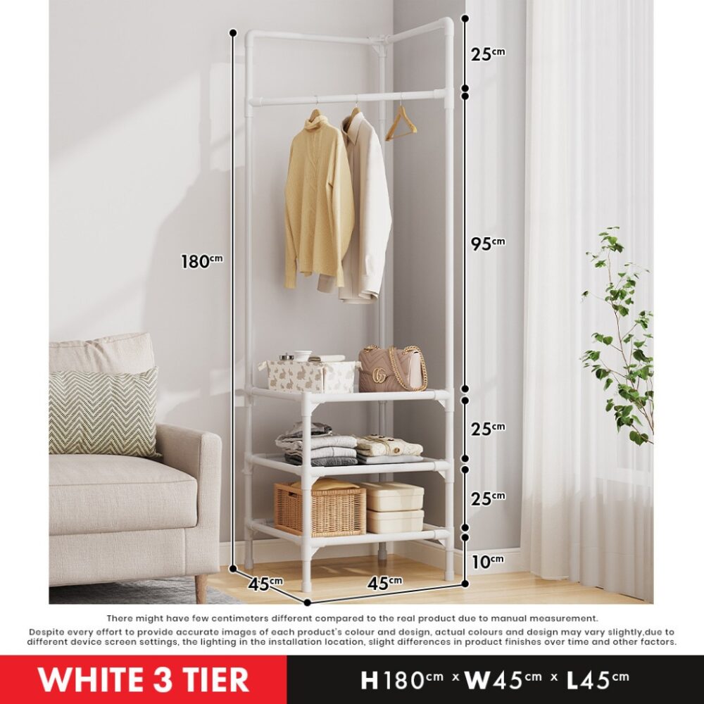 Lotus Storage Rack Corner Coat Rack Drying Rack / Rak Sudut Rak Penyidai Baju Rak/Hanger - Image 2