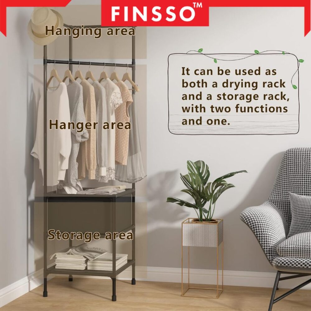 Lotus Storage Rack Corner Coat Rack Drying Rack / Rak Sudut Rak Penyidai Baju Rak/Hanger - Image 8