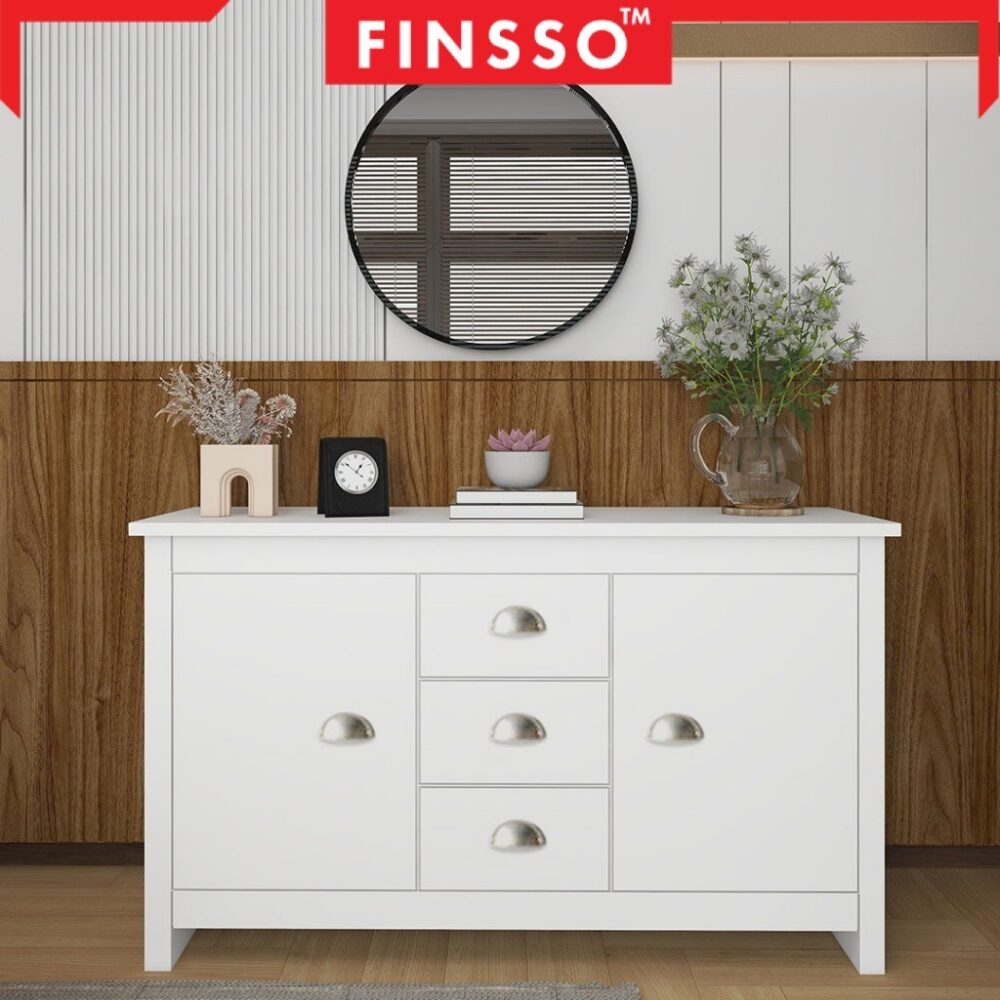 [PROMOTION!!  ] Finsso: Murray Display cabinet with 3 Drawers & 2 Storage Cabinet/ 4ft Cabinet / Coffee Table - Image 2