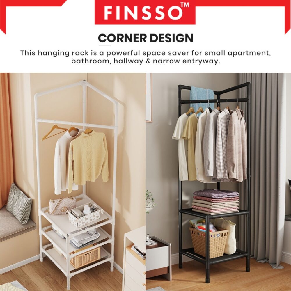 Lotus Storage Rack Corner Coat Rack Drying Rack / Rak Sudut Rak Penyidai Baju Rak/Hanger - Image 3