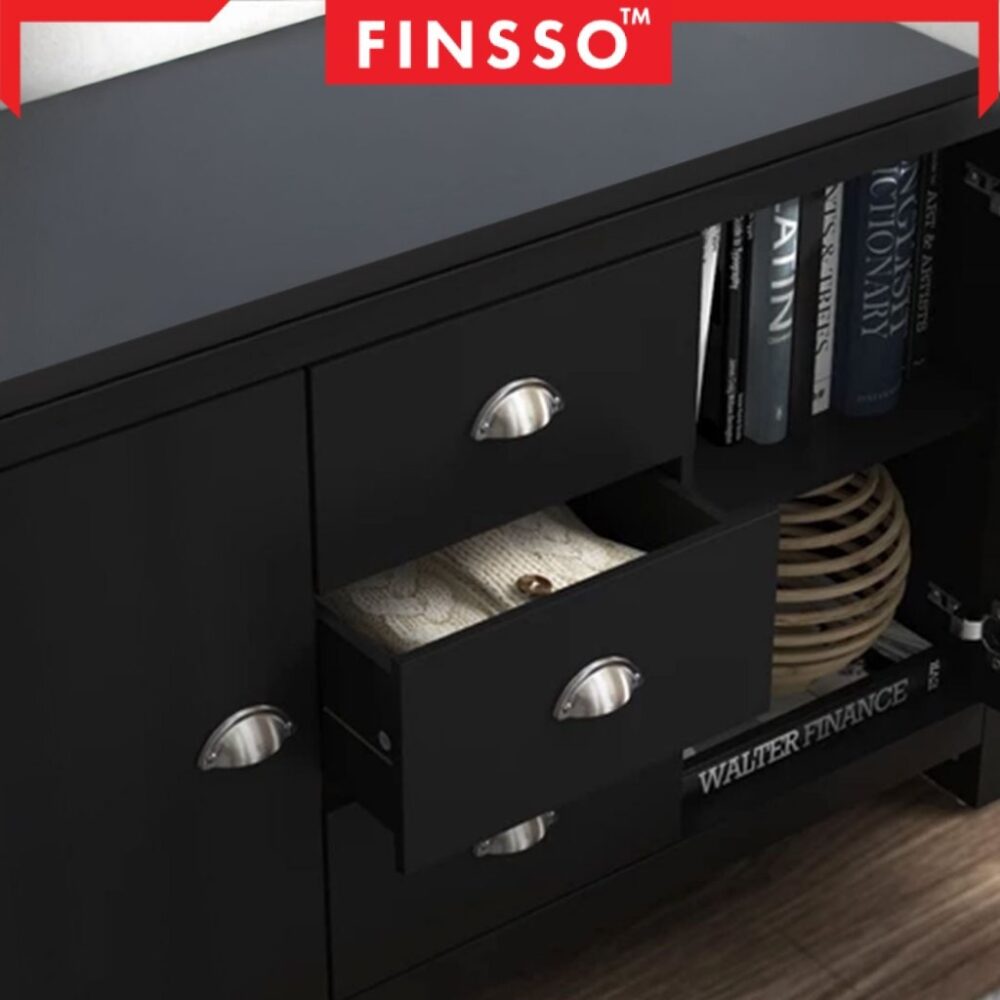 [PROMOTION!!  ] Finsso: Murray Display cabinet with 3 Drawers & 2 Storage Cabinet/ 4ft Cabinet / Coffee Table - Image 6