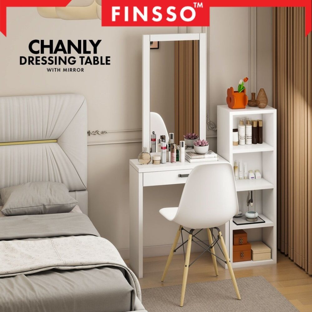 Simple Varsity Dressing Table +Drawer + Mirror Make Up Table / meja solek / meja makeup - Image 4