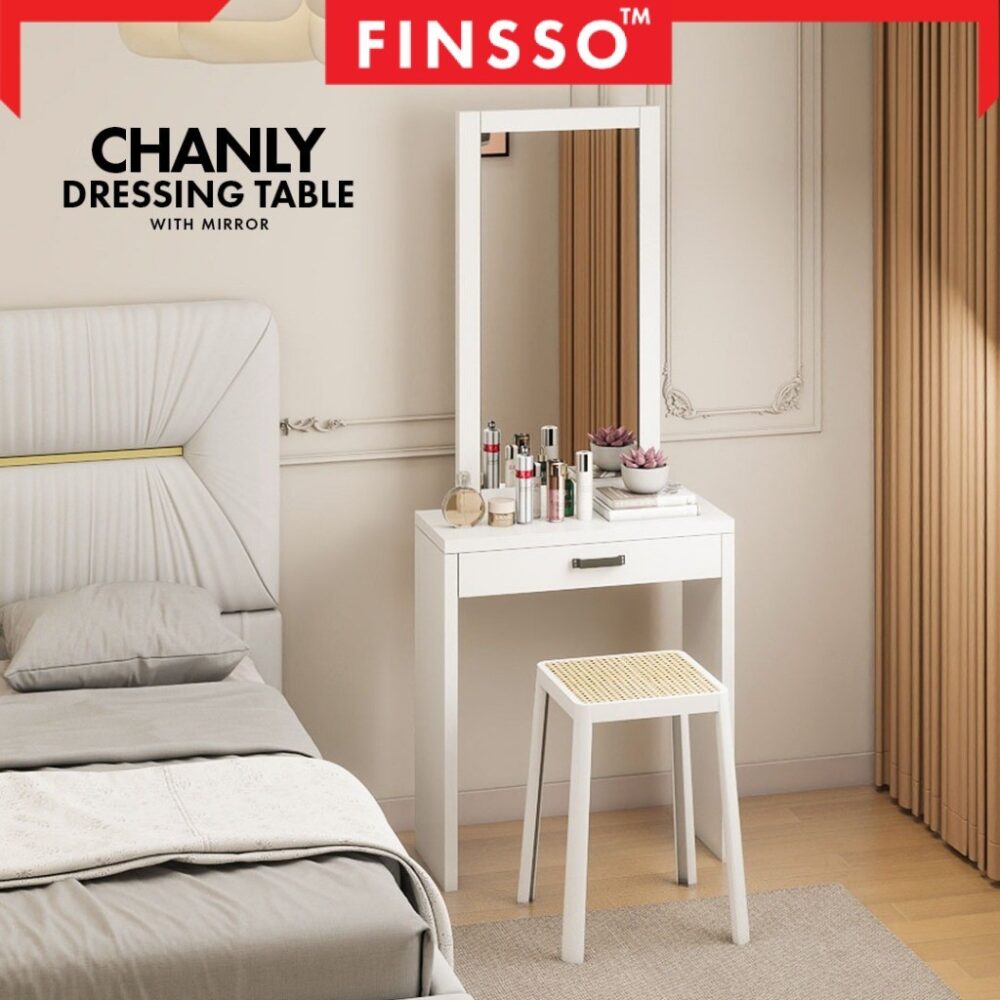 Simple Varsity Dressing Table +Drawer + Mirror Make Up Table / meja solek / meja makeup