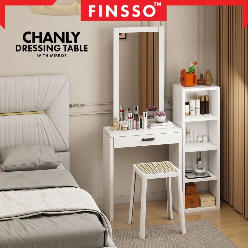 Simple Varsity Dressing Table +Drawer + Mirror Make Up Table / meja solek / meja makeup - Image 2
