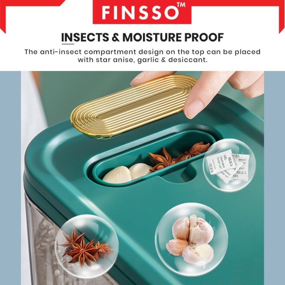 Rice bucket grain storage box sealed insect-proof and moisture-proof rice storage box/Salvias - Image 4