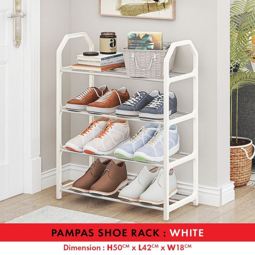 Pampas Multi-Layer Shoe Shelf 4 Layers Simple Dust-proof Storage Shoe Cabinet - Image 2