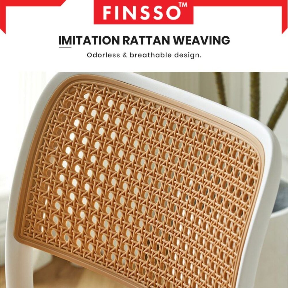 TILIA Rattan Chair PP Chair Plastic Chair Backrest Chair Restaurant Dining Chair Minimalist - Image 3