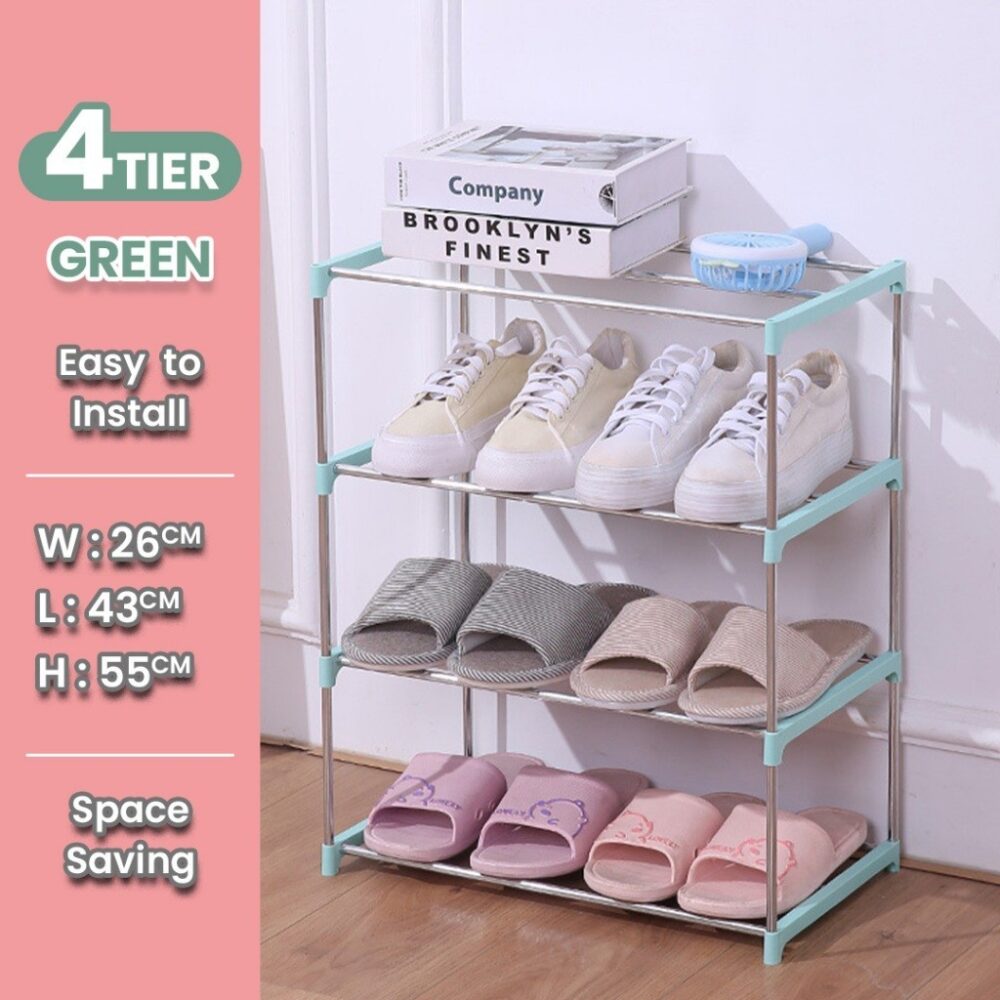 FESCUE 3 Layer Metal Shoe Rack Multifunction Simple Bathroom Organiser Multi Tier Layer Home Furniture Shoe She - Image 6