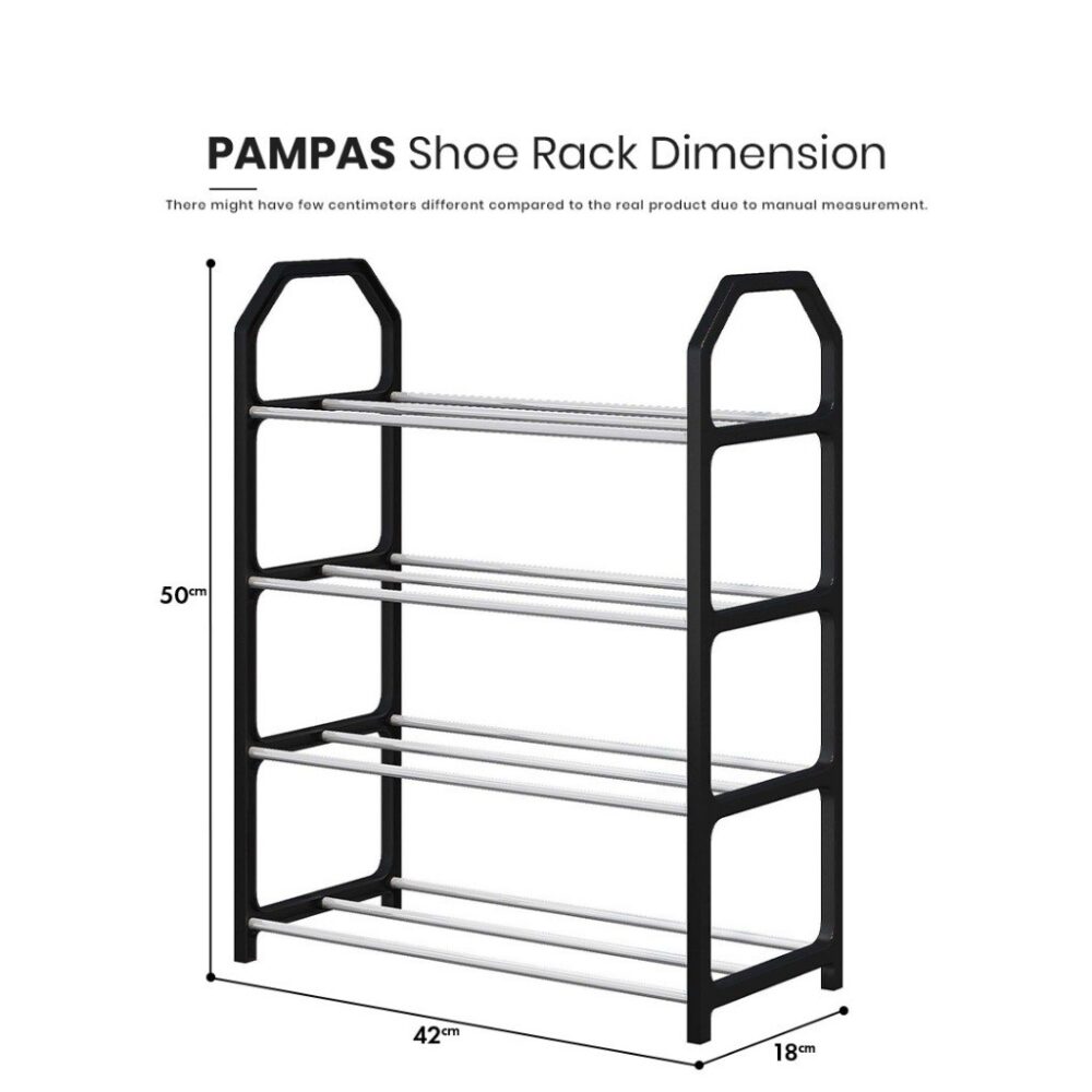 Pampas Multi-Layer Shoe Shelf 4 Layers Simple Dust-proof Storage Shoe Cabinet - Image 6