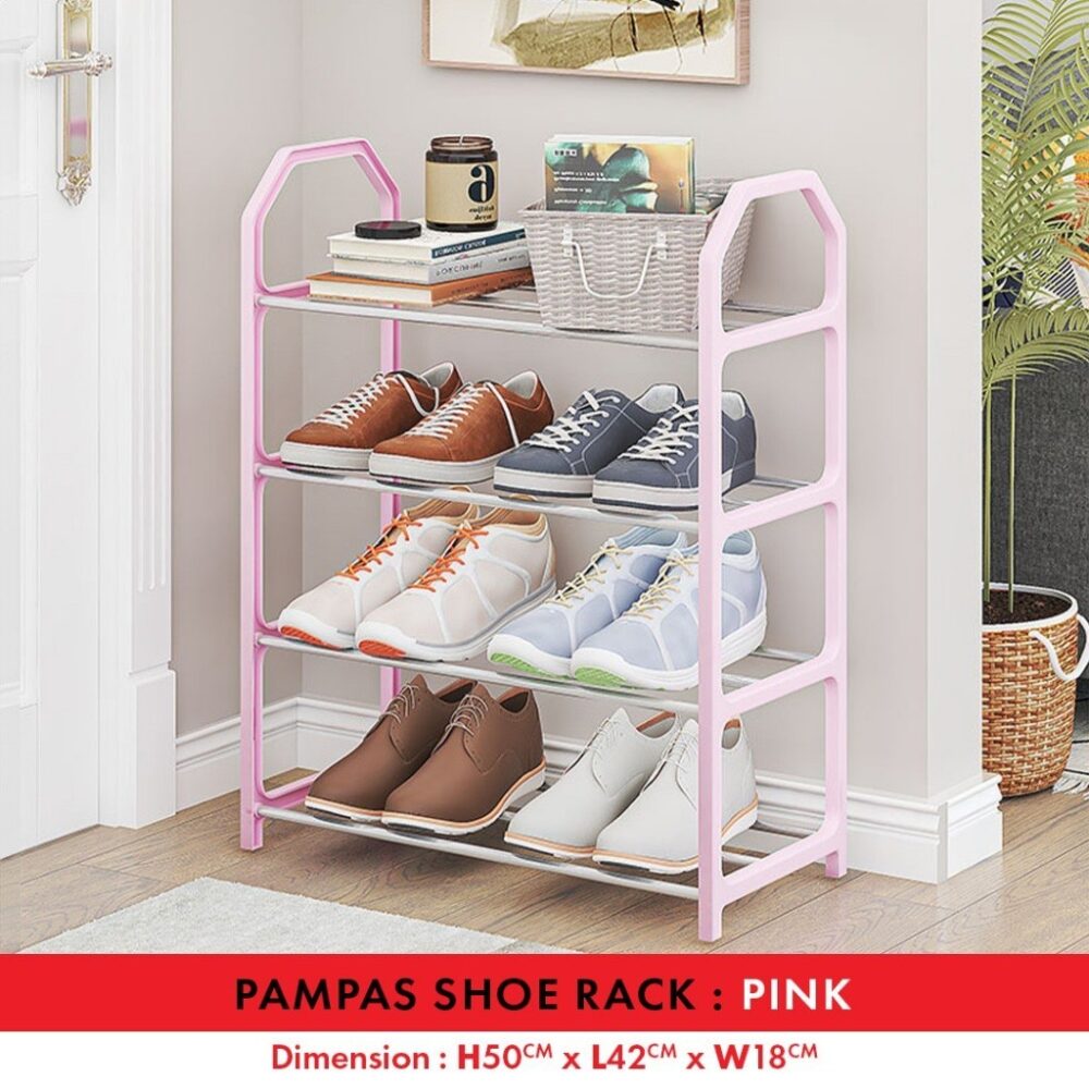 Pampas Multi-Layer Shoe Shelf 4 Layers Simple Dust-proof Storage Shoe Cabinet - Image 5