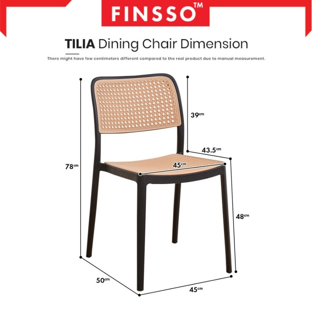 TILIA Rattan Chair PP Chair Plastic Chair Backrest Chair Restaurant Dining Chair Minimalist - Image 7