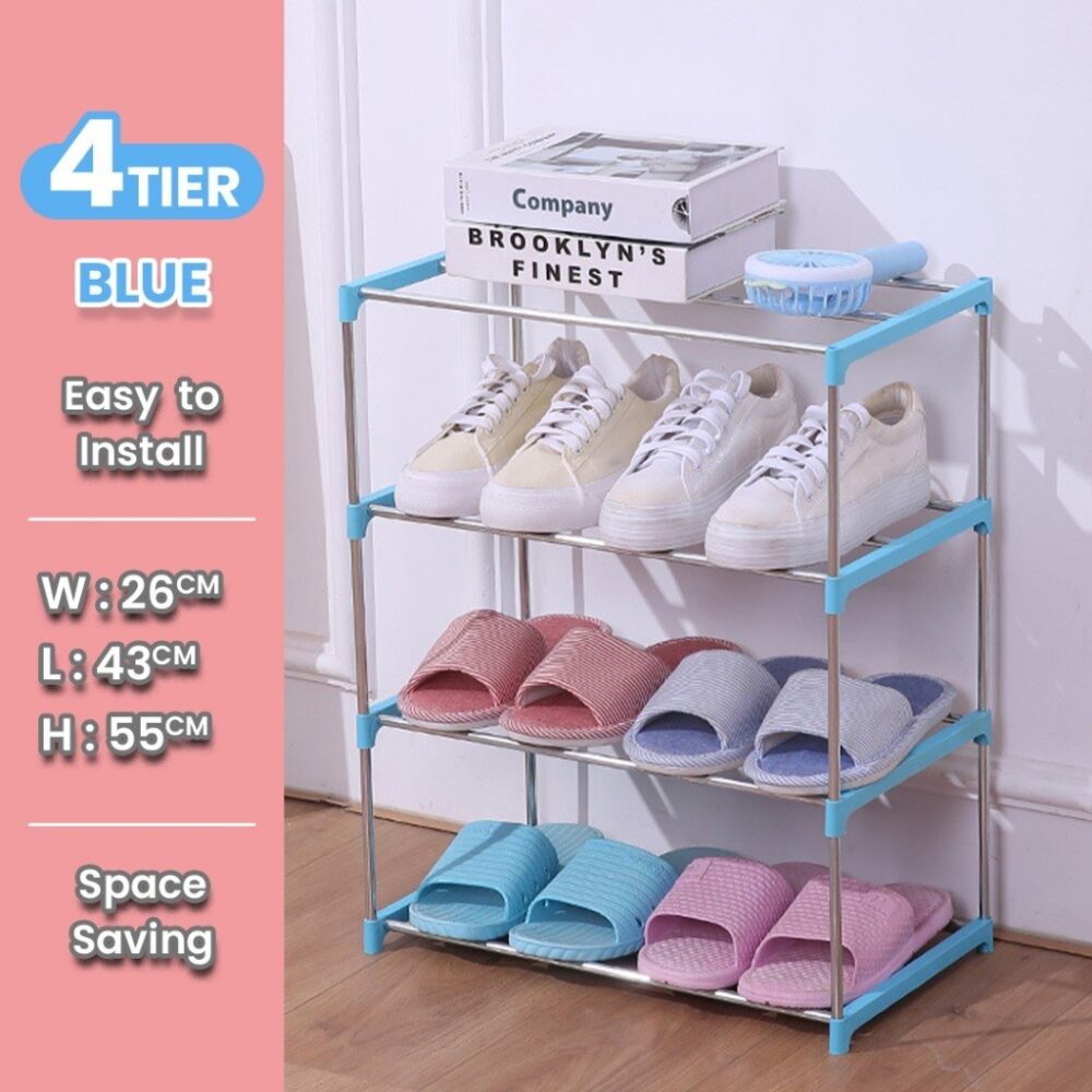 FESCUE 3 Layer Metal Shoe Rack Multifunction Simple Bathroom Organiser Multi Tier Layer Home Furniture Shoe She - Image 5