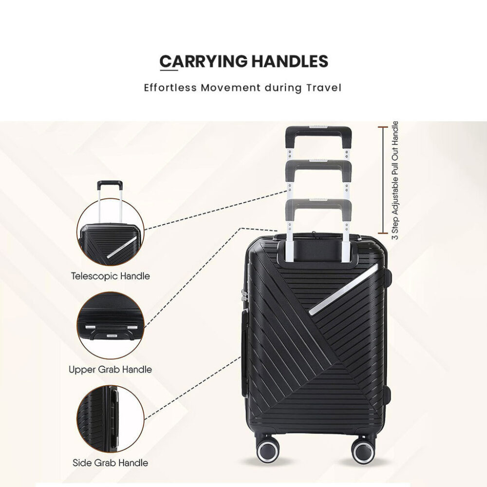 GENISTA Travel Luggage Beg Bagasi Lightweight 4 Wheels 360 Rotation Luggage PP Zipper Suitcase for Business Trips - Image 8