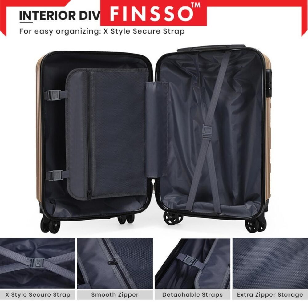 Travel Luggage Kerria ABS Material Bag 20/24 inch Lightweight 4 Wheels 360 Rotation Luggage Bags - Image 7