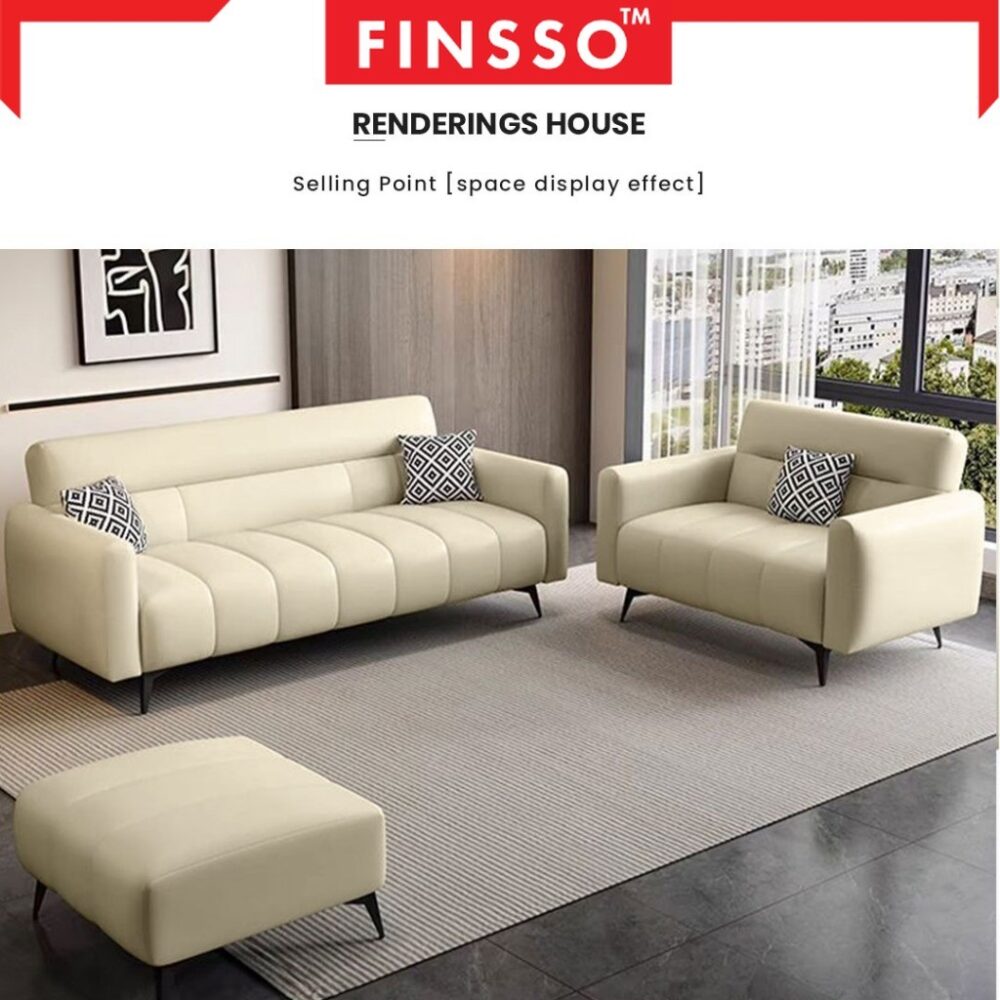MAYA sofa Luxury Style with Anti-Scratching Leather with tall backrest 3 seater sofa - Image 4