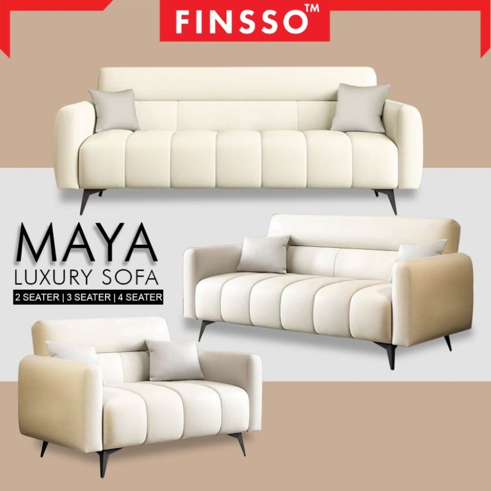 MAYA sofa Luxury Style with Anti-Scratching Leather with tall backrest 3 seater sofa - Image 3