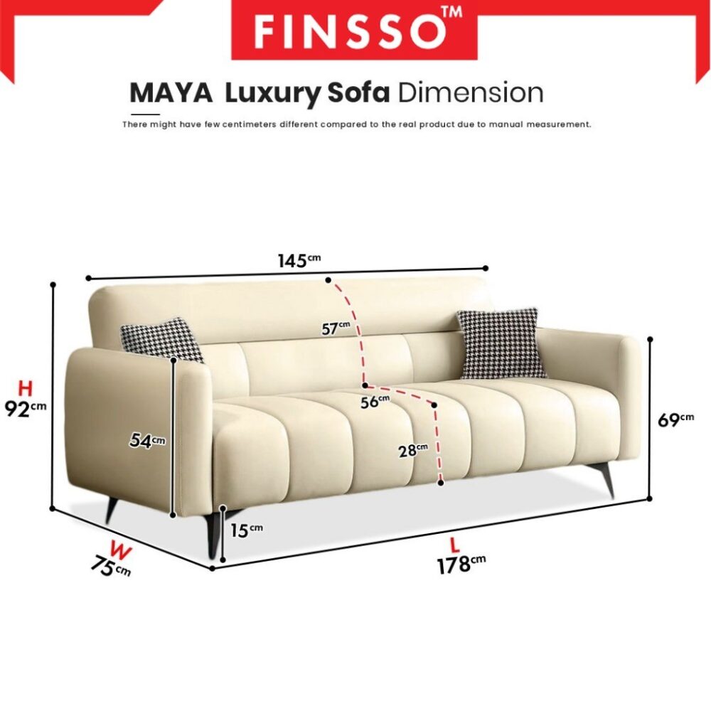 MAYA sofa Luxury Style with Anti-Scratching Leather with tall backrest 3 seater sofa - Image 5