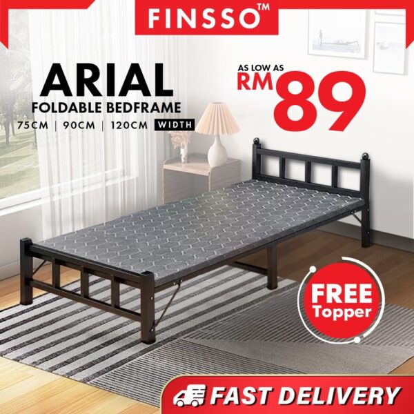 75/90/100/120 CM ARIAL bed frame WITH FREE papan atas / katil single boleh berlipat Stong & Stable