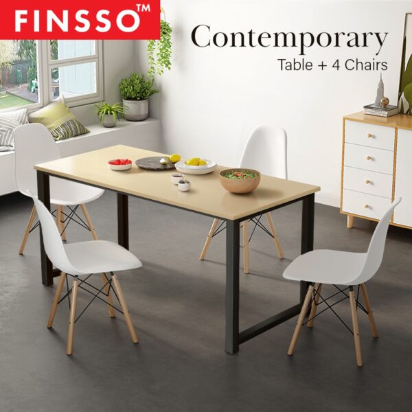 SHOCKING DEAL120cm x 60cm Contemporary Table with Eames Chair Dining Set