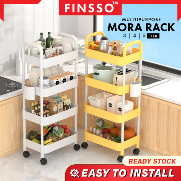 MORA 3 /4/5 Tier Multifunction Storage Trolley Rack Office Shelves/Shelving Toys / Troli Baby / Rak Dapur/ Troli