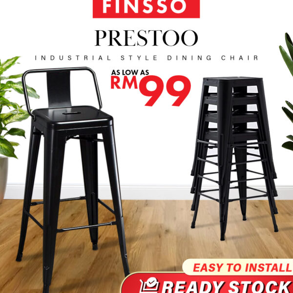 Prestoo Black Bar High Stool
