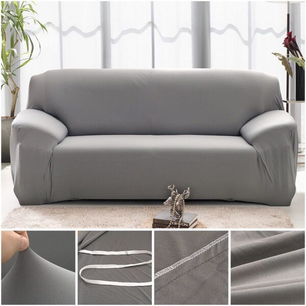 L-Shape sarung kusyen 1/2/3/4 Seater Universal Slipcover Stretch Seat Cover Solid Color Sofa Cover