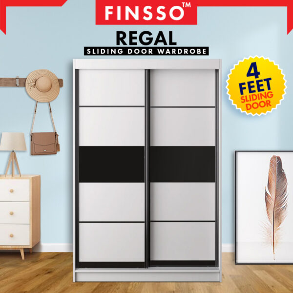 FREE INSTALALTION  6'Ft x 4'Ft with 2 Doors Sliding Wardrobe Almari Baju / Plain compartment hanger