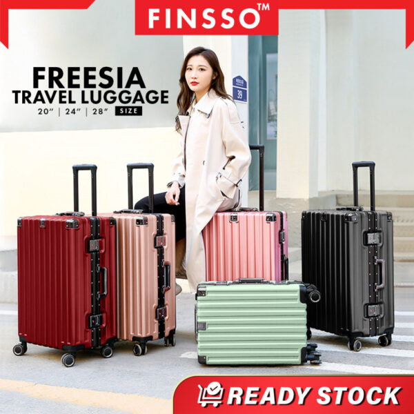 FreesiaTravel Style Trolley Bag PC Hardshell Lightweight Carry On Suitcase Luggage/Aluminum frame