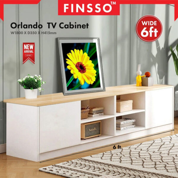 6 Feet Modern TV Cabinet /TV Console/ Media Storage/ Rak TV /Almari Tv /Tv Kabinet /Kenda/Coffee Table