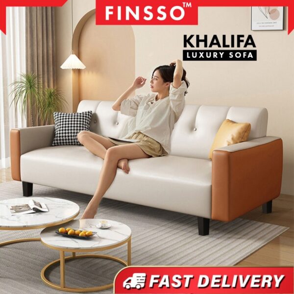 Khalifa Luxury Sofa PVC CLASSIC LEATHER & FABRIC