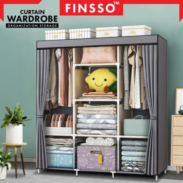 Wardrobe L Size / Almari Baju Rak Baju Clothes Organization Storage Rack Cabinet