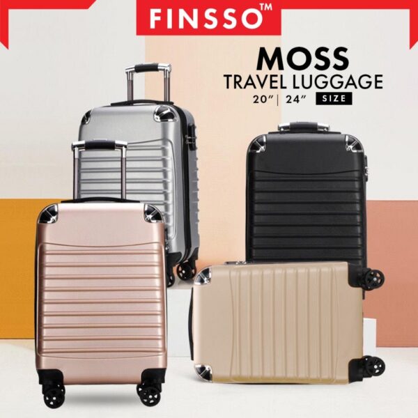 Moss Travel luggage ABS material bag 20"/24"/28" inch plain travel suitcase beg