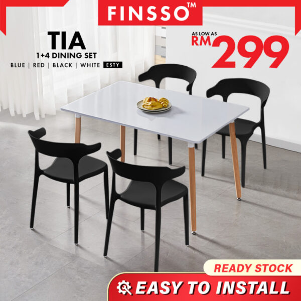 120X60CM TIA Meja Makan 4 kerusi Simple Dining Set /Mordern Dinning Table Set / Set meja makan murah & kualit