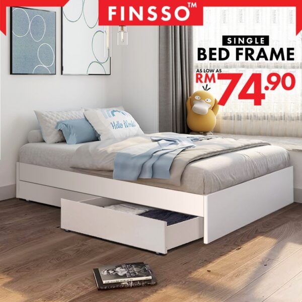 Classic Wooden Single Bed frame with drawers / Pull Out Bed / katil kayu / Bedframe with headboard
