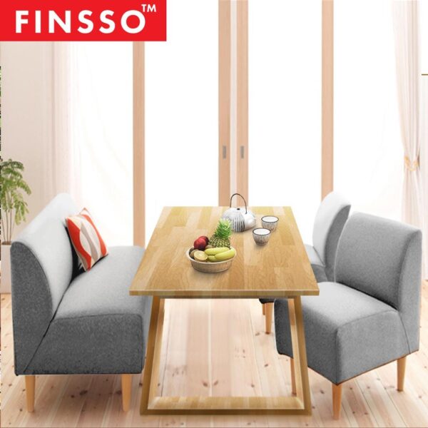 Muji Style Felix Canvas Sofa Set with Solid Wood Table Restaurant sofa / Wooden Sofa / Cafe sofa
