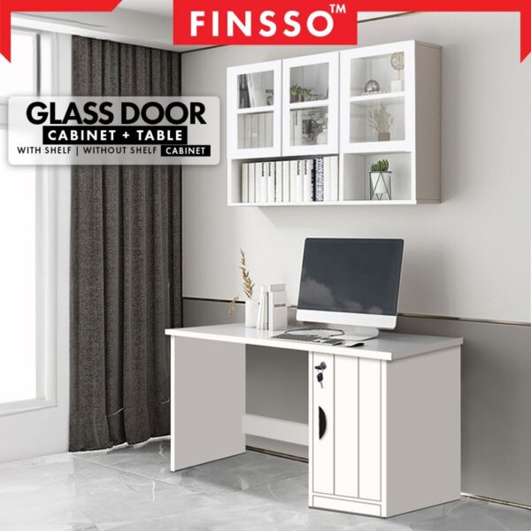 Thicker board (12mm) Snow Series Arlo Luxury bed room set / Office desk Study Desk + DRAWER & LOCK / study table