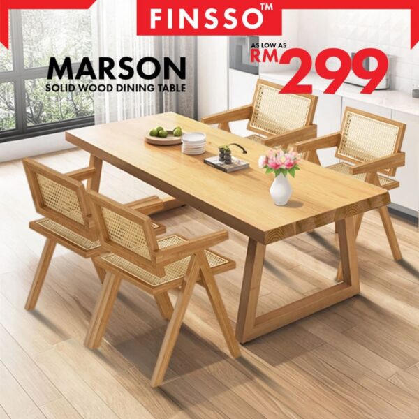 Marson Solid wood Dining Table 120x60cm / Dining Set with 4 Chairs/Dining chair