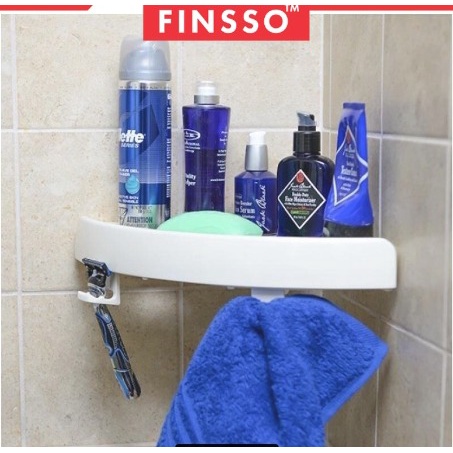 Bathroom Corner Shelf Rack Triangle Grip Storage Wall Mount Holder