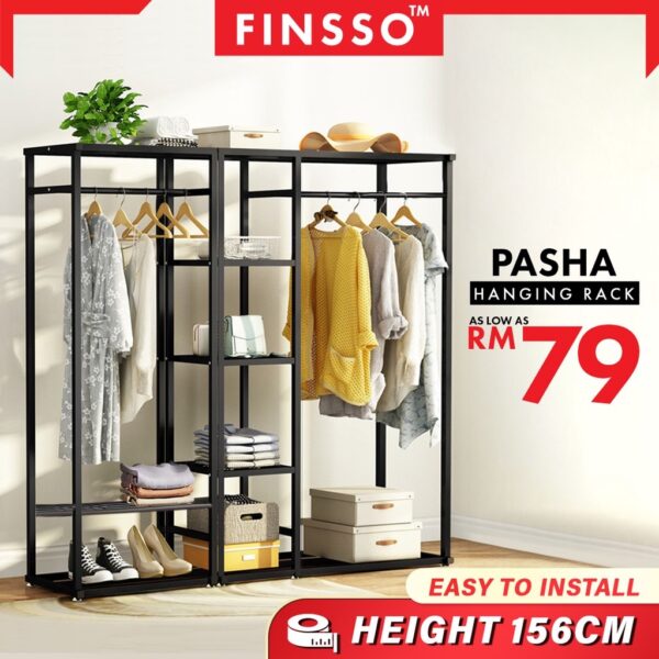 Big Size XXL Size Pasha Open Wardrobe / Rak Baju / Wardrobe /almari baju besi