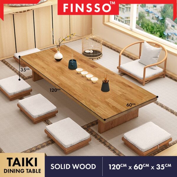 Japanese Solid Wood Dining Table/ Full Solid Wood Japanese Table/ /Meja Jepun / THICKNESS 25MM
