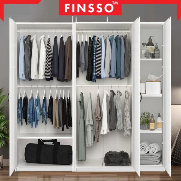 4 door wooden wardrobe/2door multifunctional wardrobe WITH 2 hanging pole