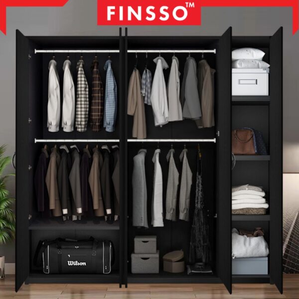 4 door wooden wardrobe/2door multifunctional wardrobe WITH 2 hanging pole