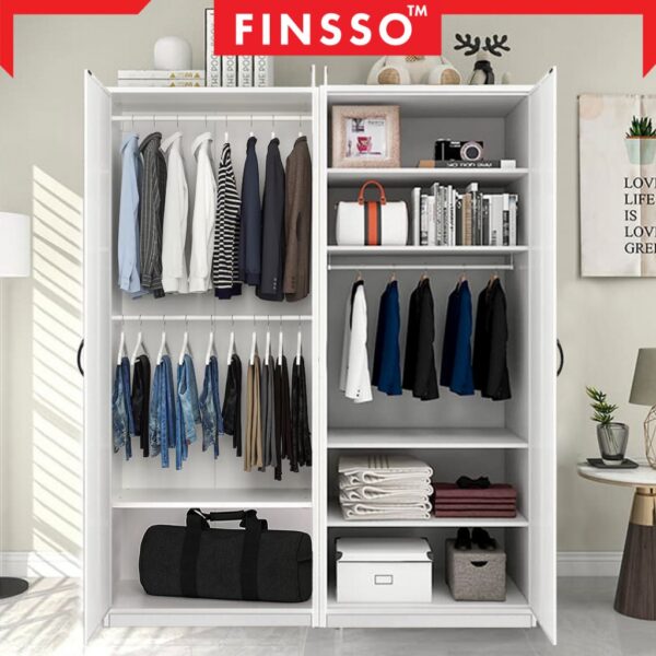 4 door wooden wardrobe/2door multifunctional wardrobe WITH 2 hanging pole