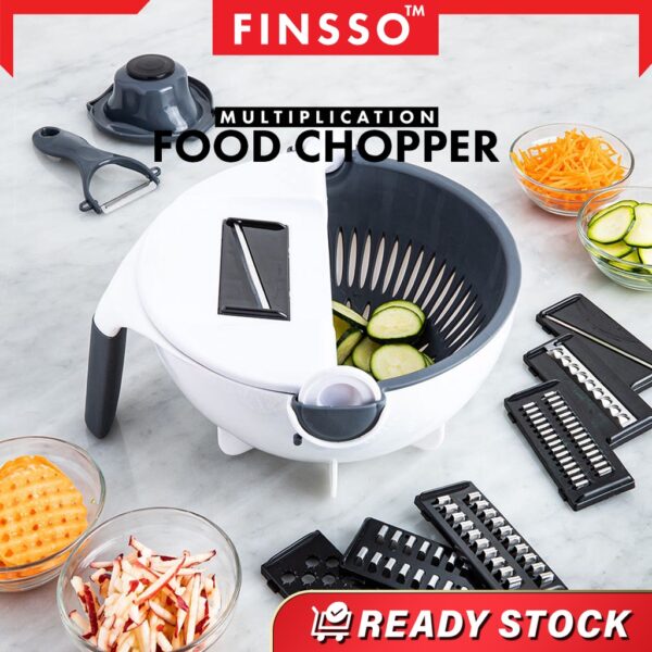 9 IN 1 Vegetable Cutter Manual Carrot Chopper Potato Grater Food Slicer - Penyagat / Sayur