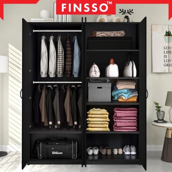 4 door wooden wardrobe/2door multifunctional wardrobe WITH 2 hanging pole