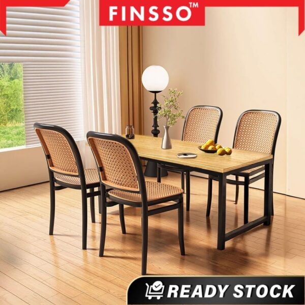 Meja Makan Kayu Solid & Tebal 4-8 Kerusi | Premium Dining Table Set | Meja Tahan Lasak & Anti Goyang