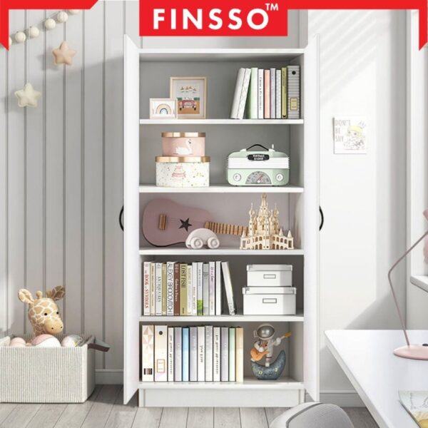 Modern Large Multifunctional Book Cabinet with 2 Door 5 tier /Bookshelf / Bookshelves