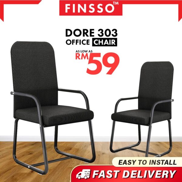Dore 303 Office Chair Black Ergonomic Kerusi Pejabat/ study chair / office Chair / meja belajar